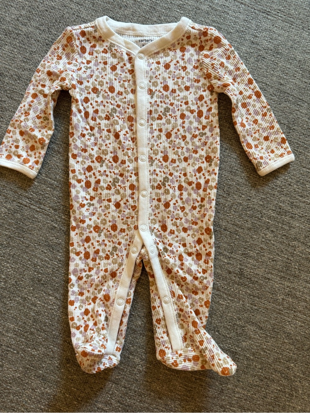 Carter's Baby Girl Floral Waffle Knit Footie Sleeper 3M